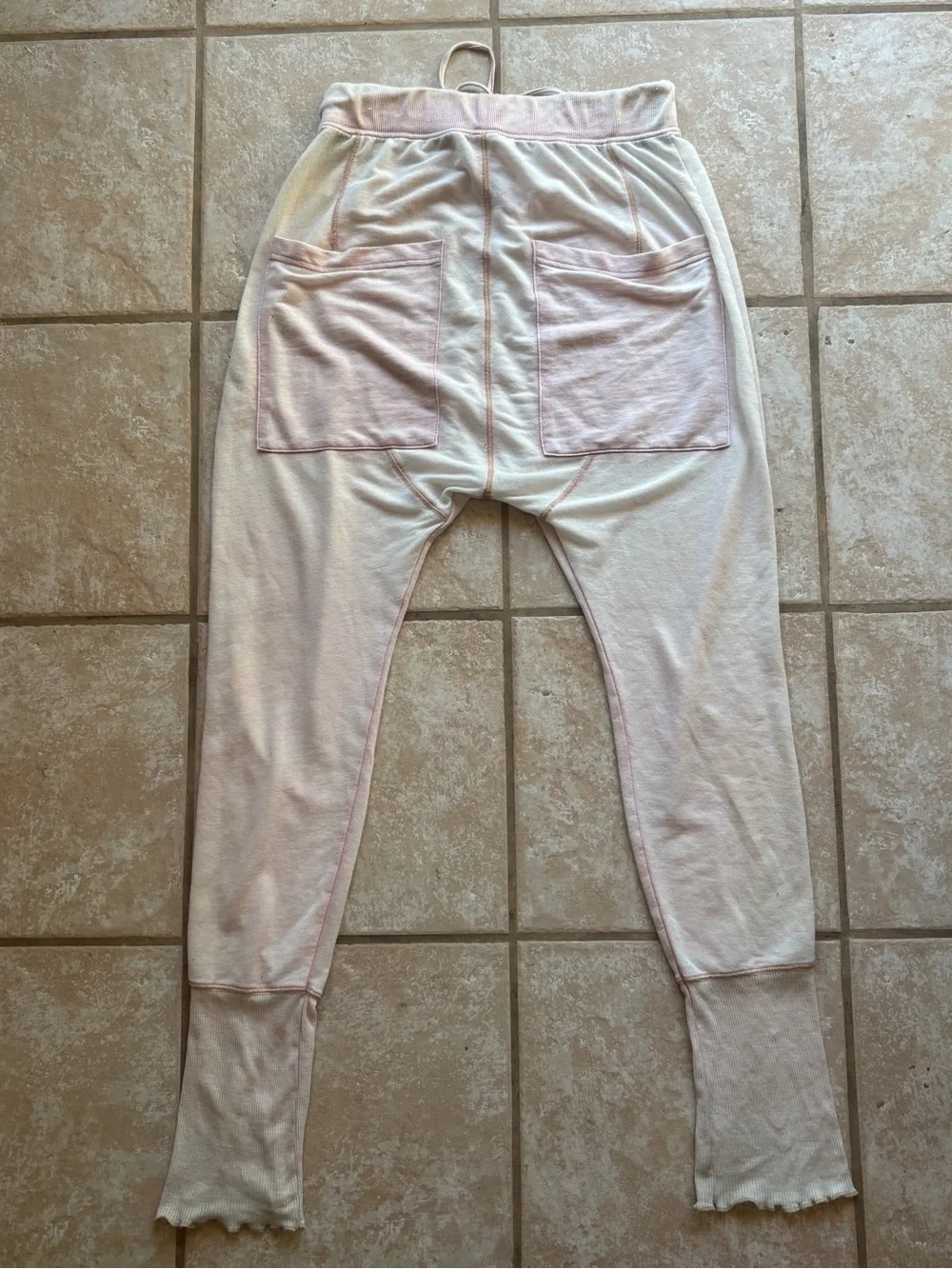 Free People Blush Pink Harem Jogger Pants Size Small Ribbed Cuff